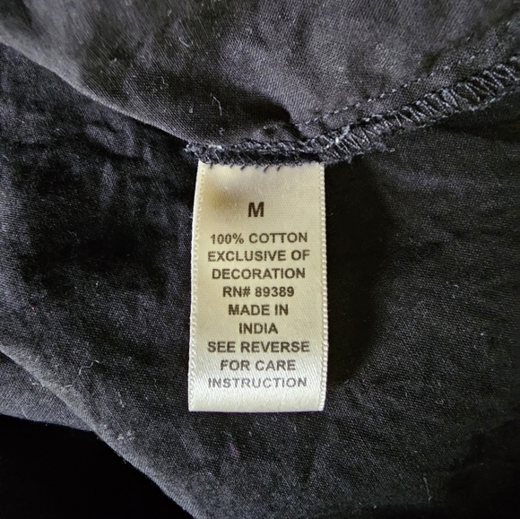 STUDIO WEST Embroidered Boho Puckered Skirt Black Cream Cottagecore sz Medium - Picture 5 of 5